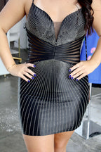 Cocktail Dress with Side Sheer Bodice