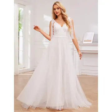 Exquisite Lace Tulle Empire Waist Wedding Dresses