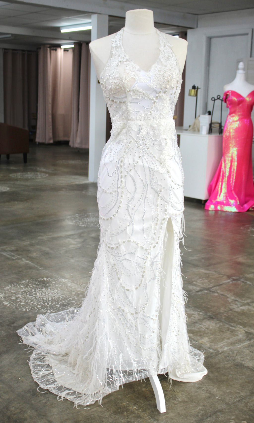 Ponopoly Beaded Halter Gown- Size 0 *Length Shortened*