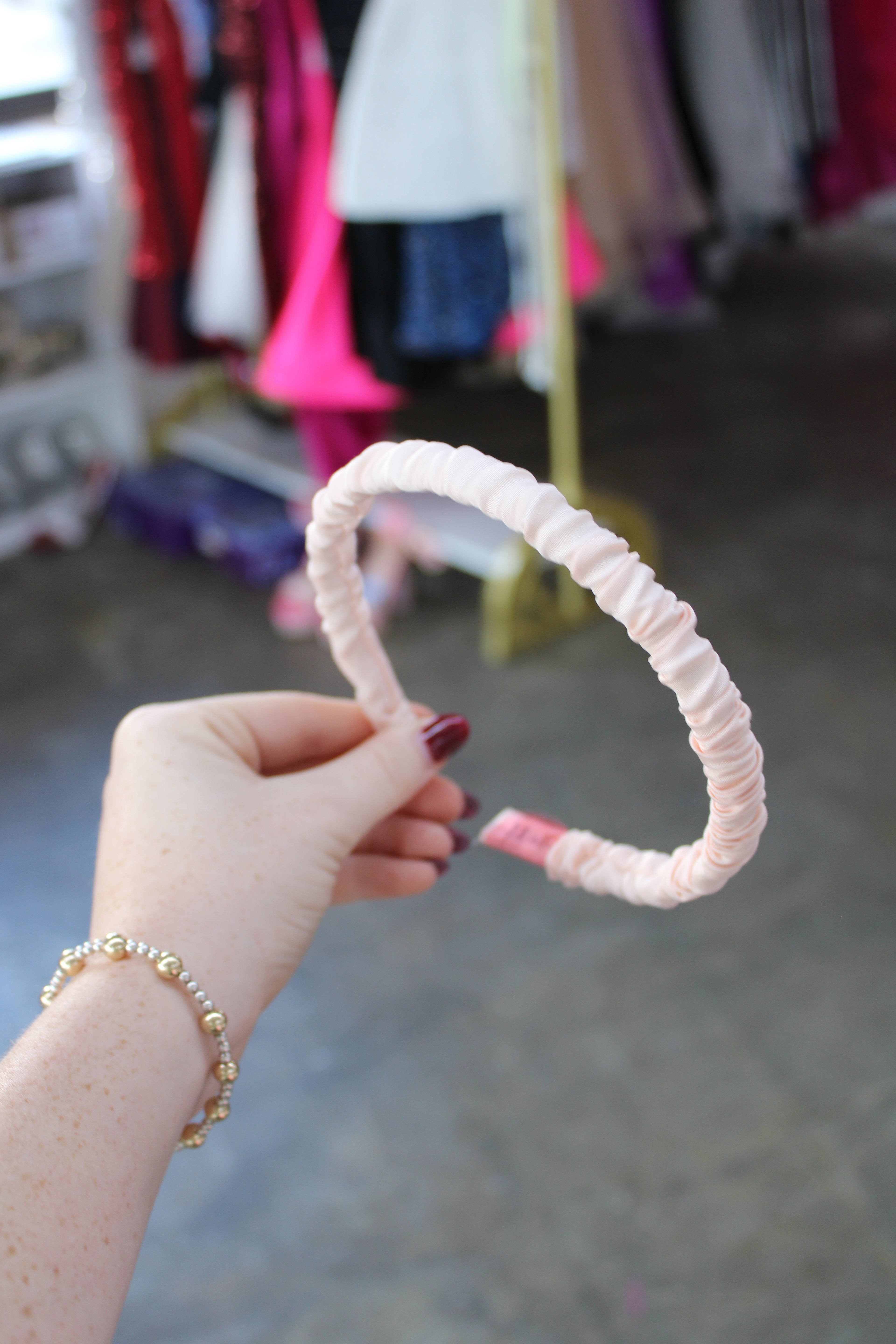 Pink ruffled Headband