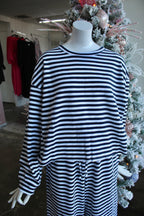 LULU MAC Navy & White Striped top (set)