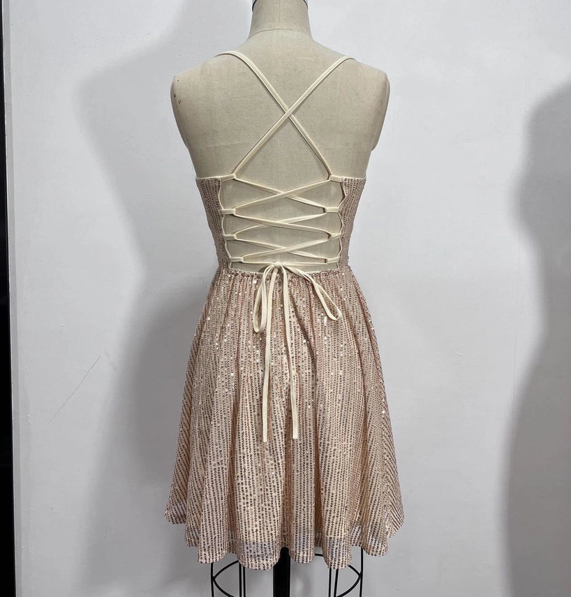 Sequin Mini Dress-Large