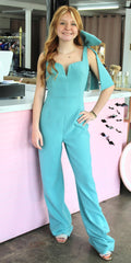 Jovani 68997 – Wide-Leg Jumpsuit with Statement Bow size 4