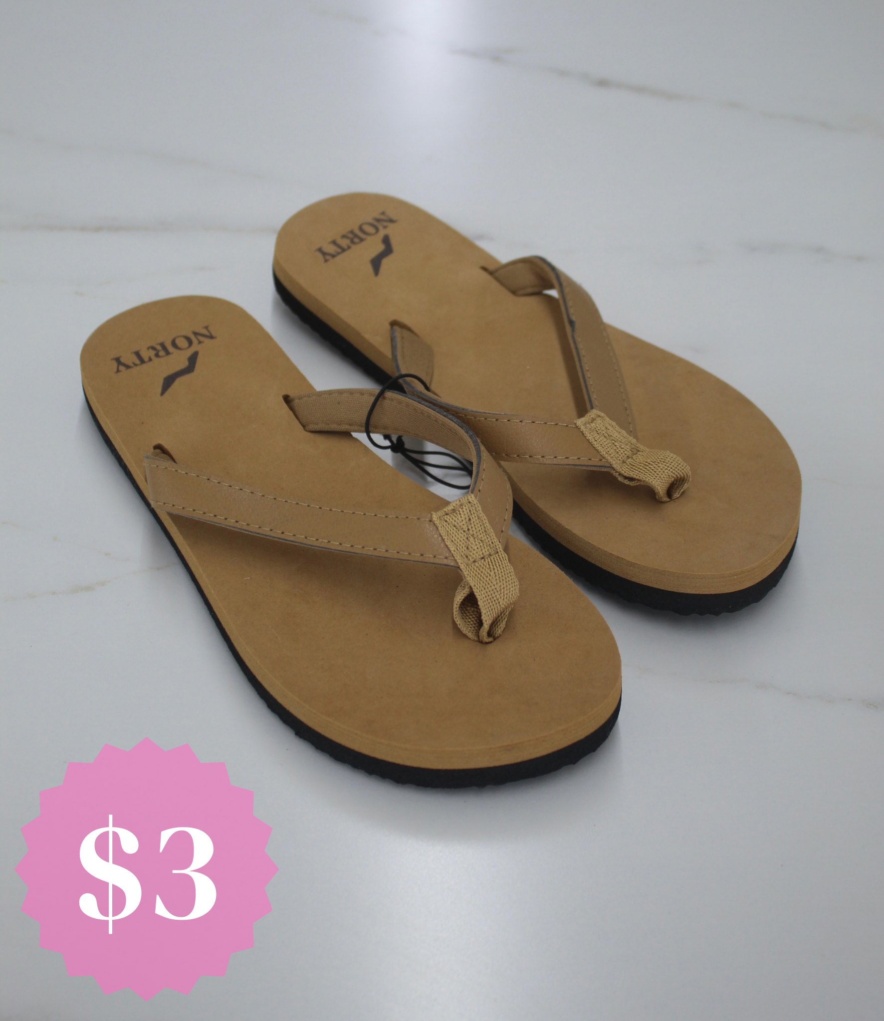 Norty Flip Flops- Tan