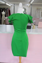 Green Ruffle Sleeve Fitted Dress – Size 4