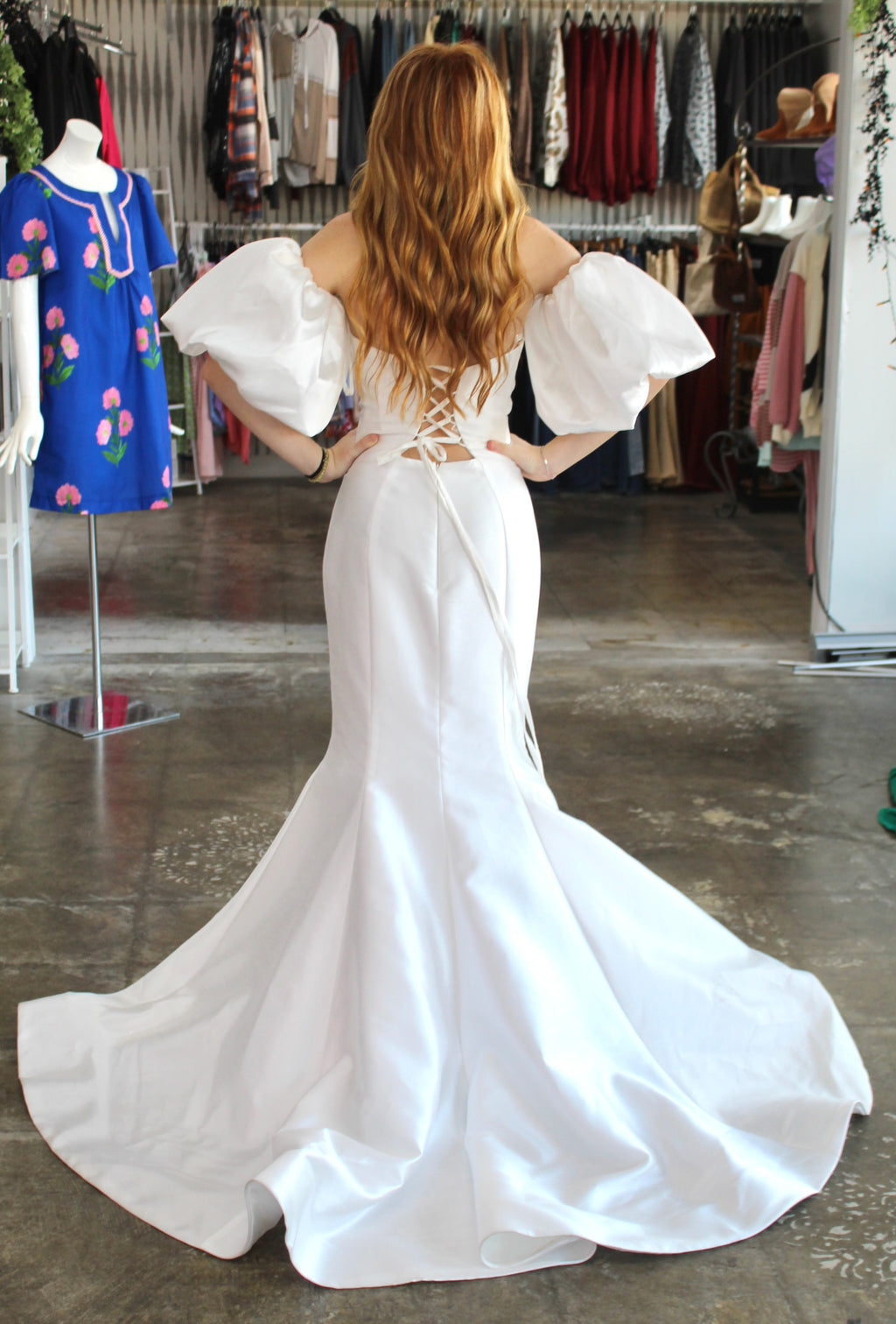 JVN by Jovani JVN22830 – Off-the-Shoulder Satin Mermaid Gown size 4