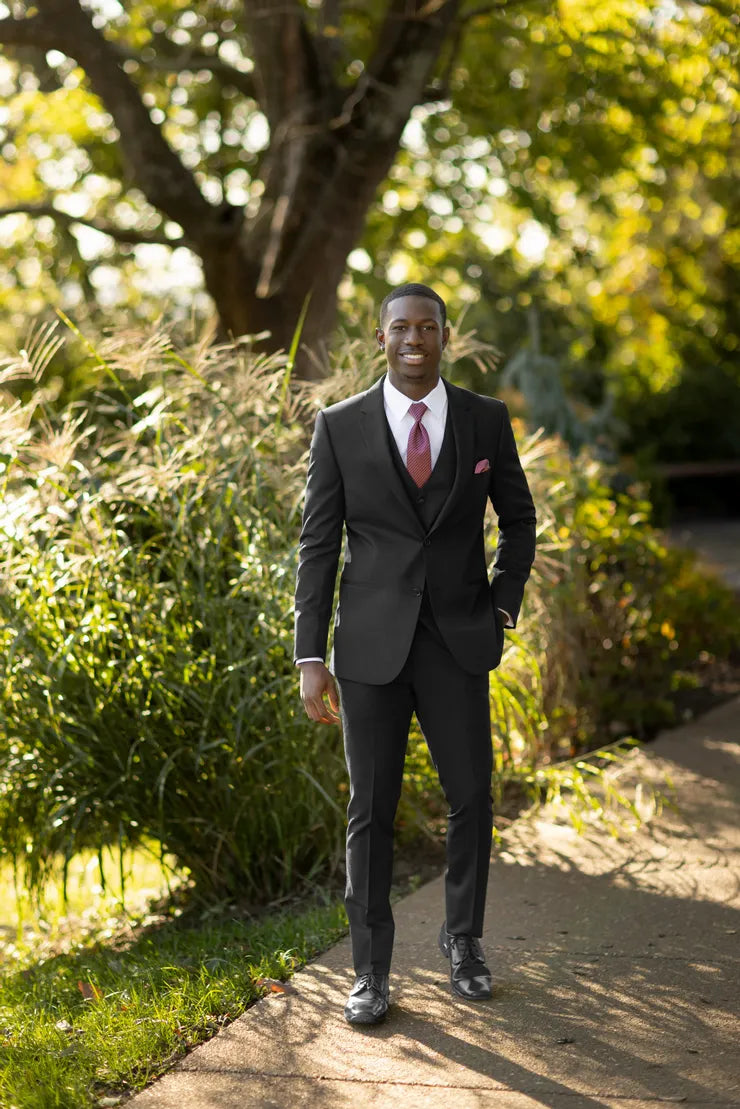 Black Performance Stretch Wedding Suit - Style 421