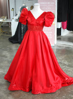 Johnathan Kayne 2692 (Red)-Size 8 *Neckline taken up to fit a smaller size*