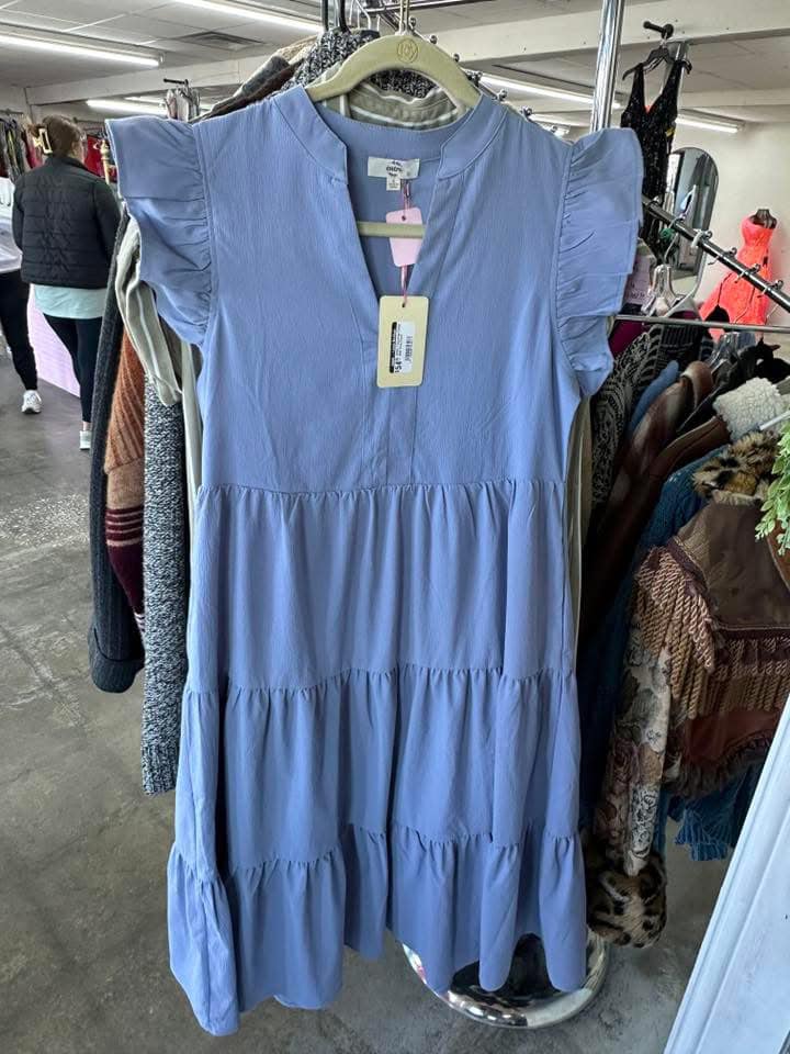 Small Blue Tiered Dress