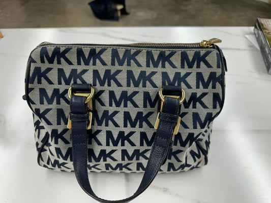 Michael Kors Blue and Gold Shoulder Bag with Signature Pattern