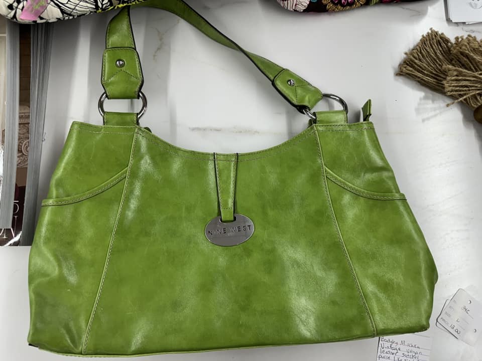 Nine West Green Leather Shoulder Bag