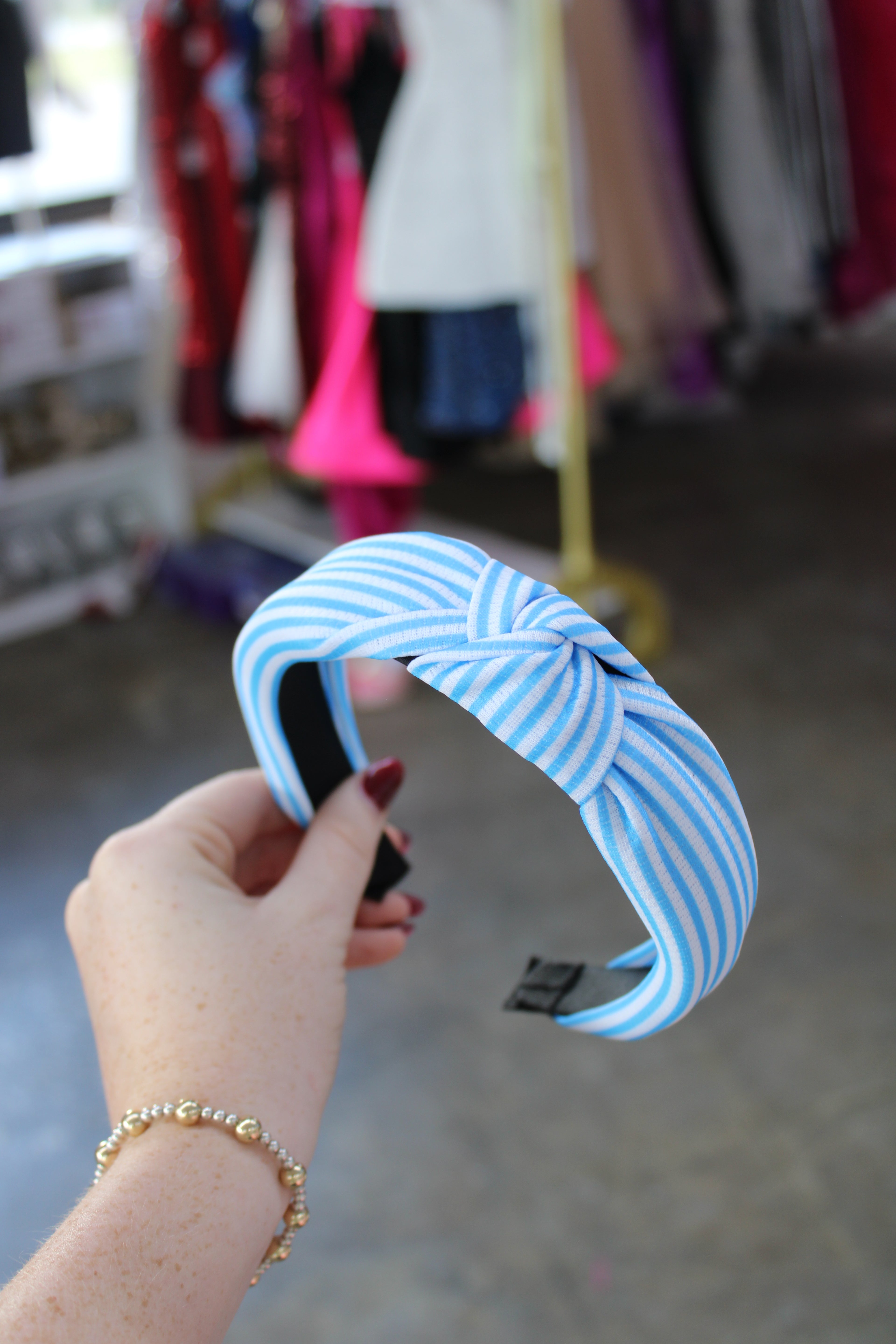 Blue Striped Headband