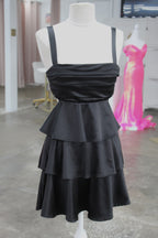 *No Brand* Black Ruffle Mini Dress- Size S