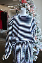 LULU MAC Navy & White Striped top (set)