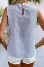 Livvy Lace Patchwork Crew Neck Tank Top