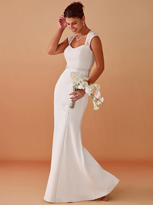 Cap Sleeve Sweetheart Mermaid Style Wedding Dress