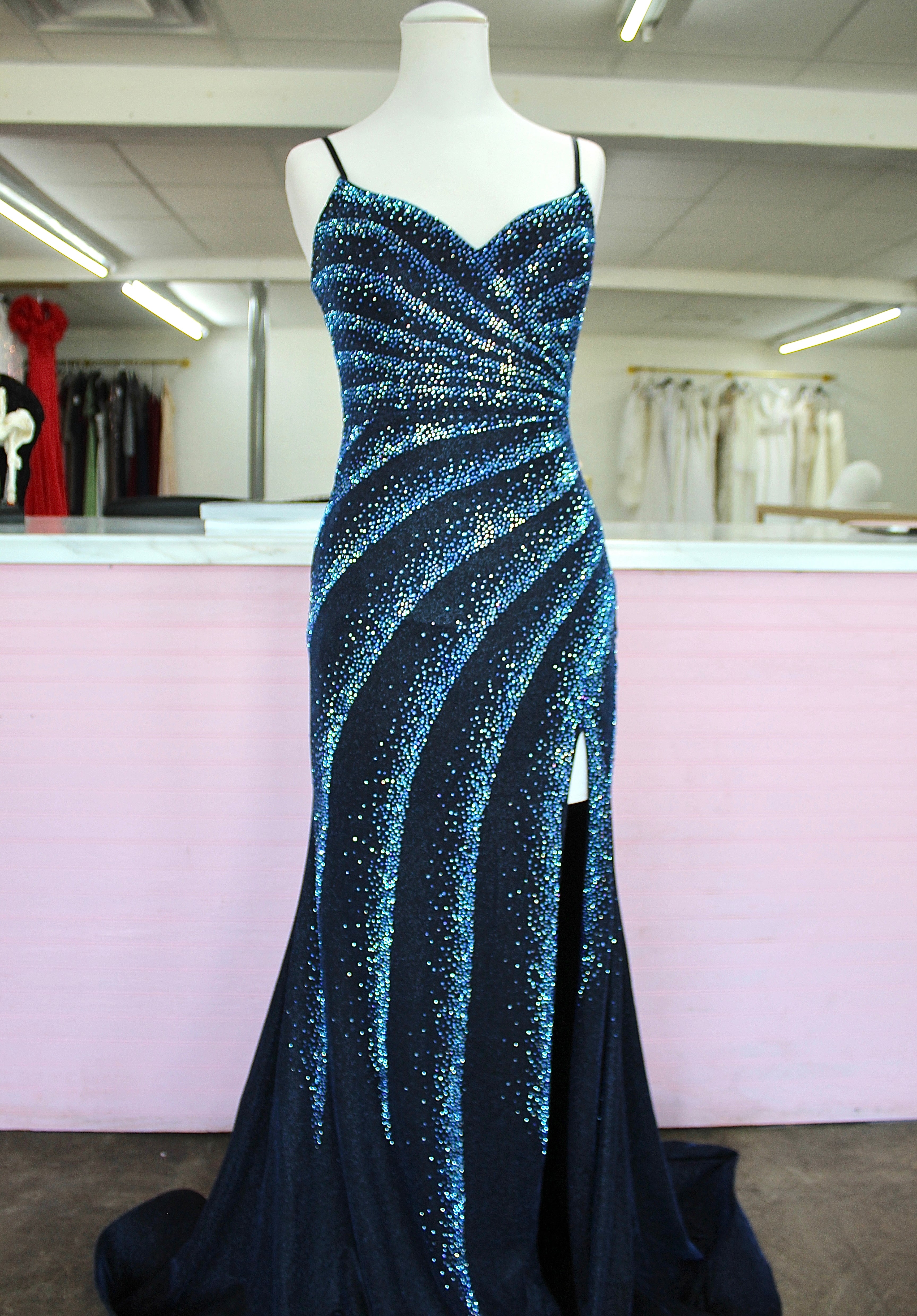 Navy prom/pageant size 8