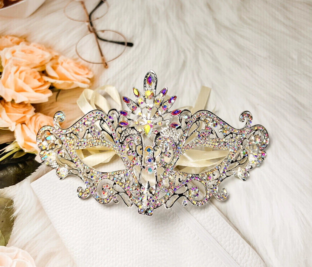 Masquerade Mask Luxury Crystal, Glamorous Wedding Eye Mask