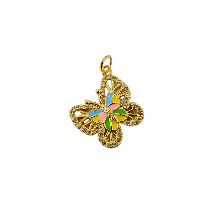Rainbow Wings Butterfly Charm