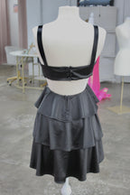 *No Brand* Black Ruffle Mini Dress- Size S