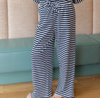LULU MAC Navy & White Striped Pants (set)