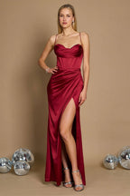 Corset Cowl Long Prom Dress
