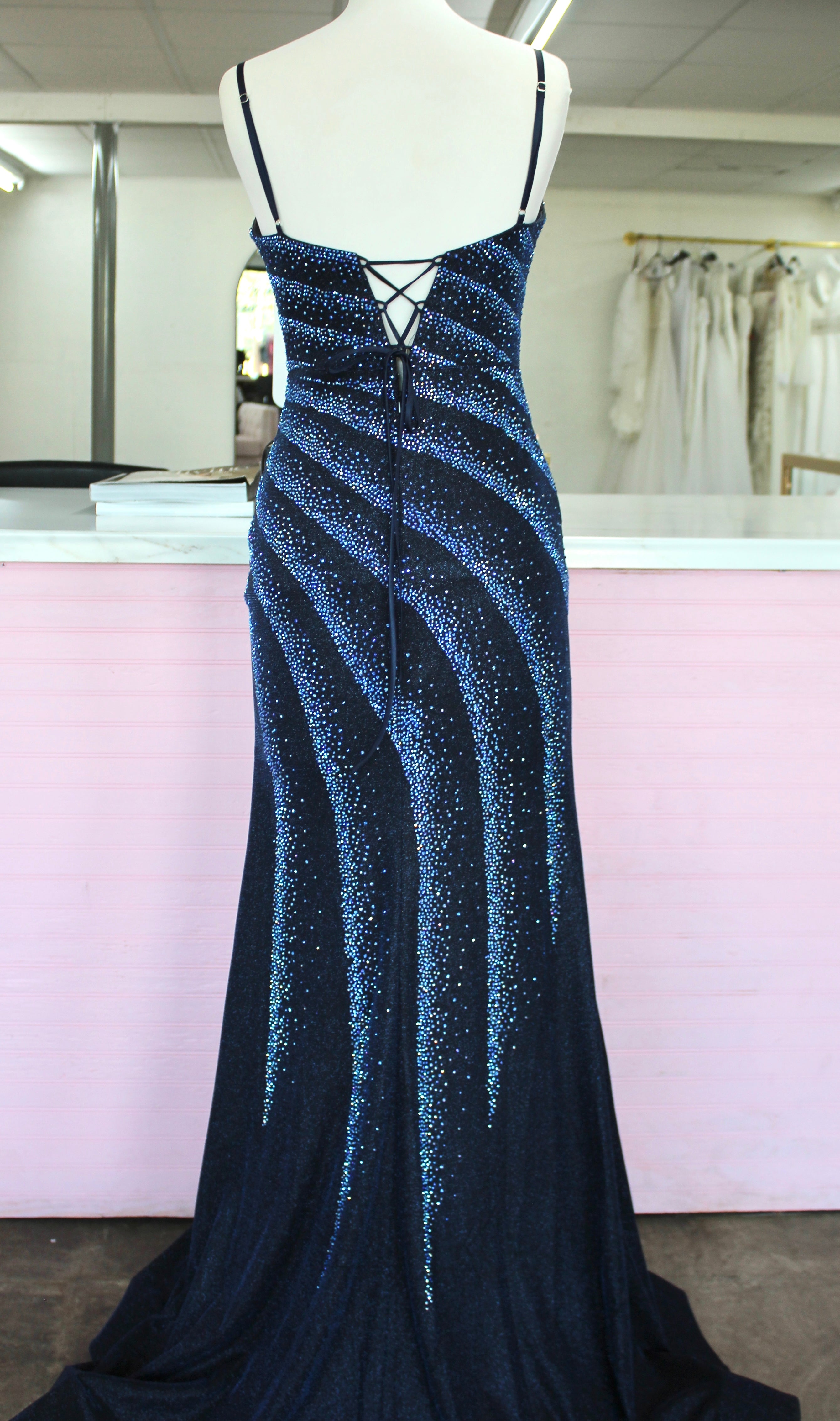 Navy prom/pageant size 8