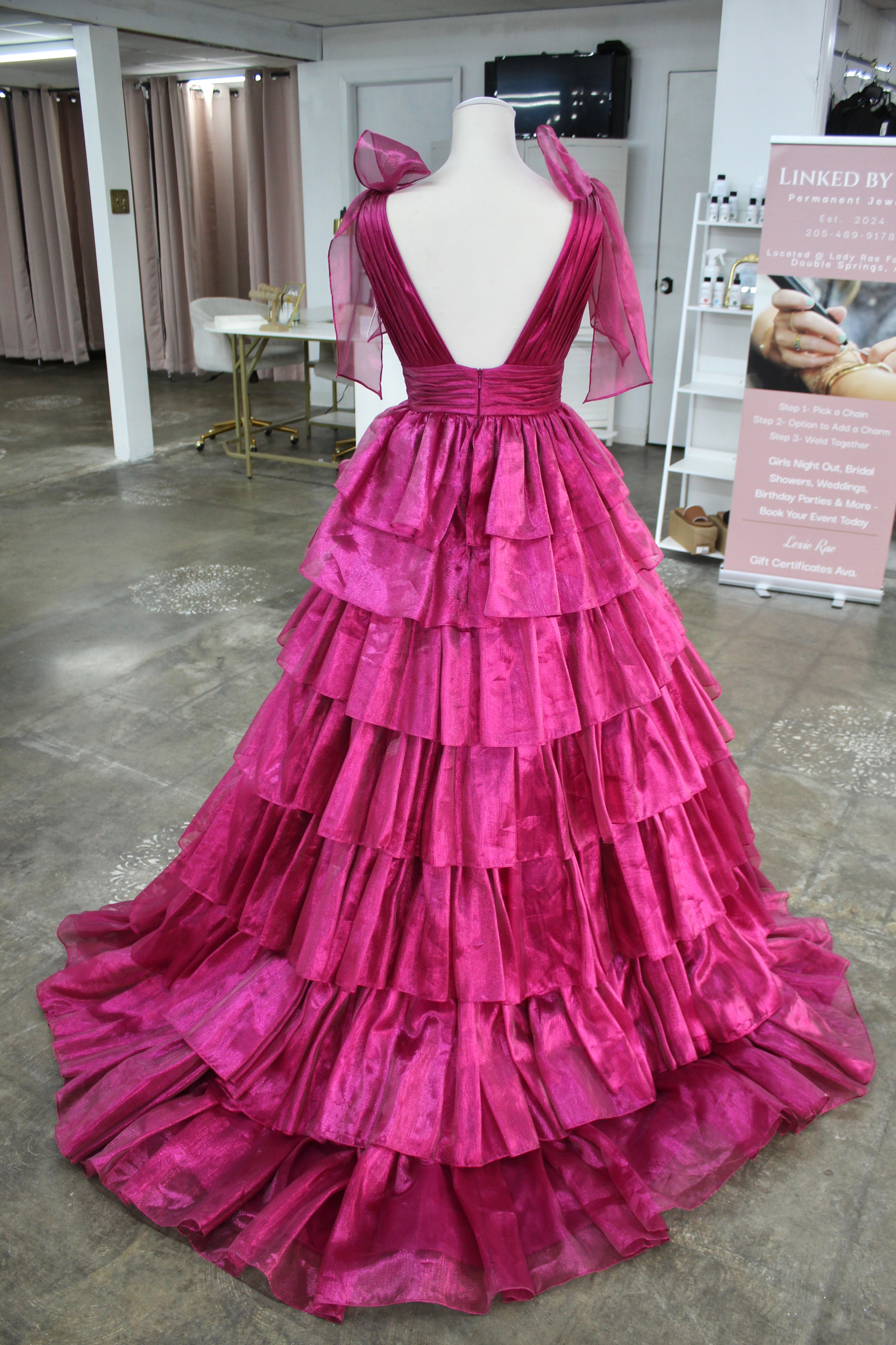 Sherri Hill 56127 Fuscia- Size 12 altered to fit sizes 8-10