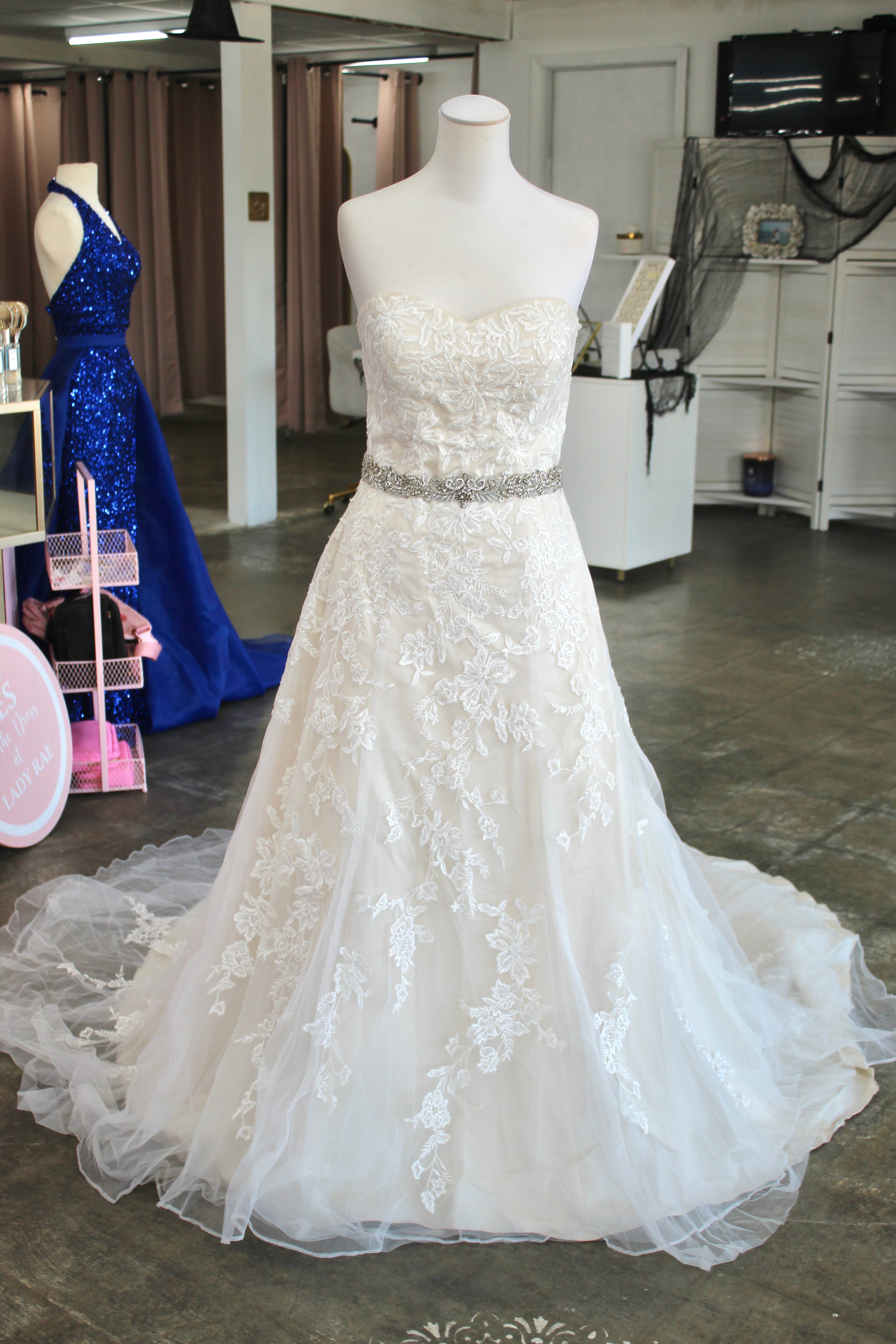 Bridal Deal — David’s Bridal Wedding Gown + Veil + Tiara | Size 12