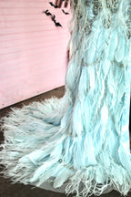 Mac Duggal size 2- Teal embellished Full length gown