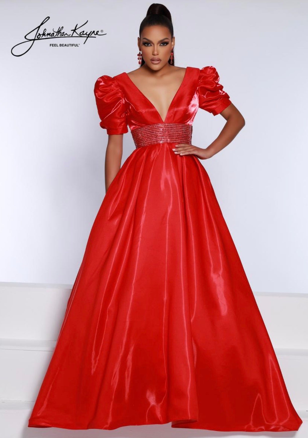 Johnathan Kayne 2692 (Red)-Size 8 *Neckline taken up to fit a smaller size*