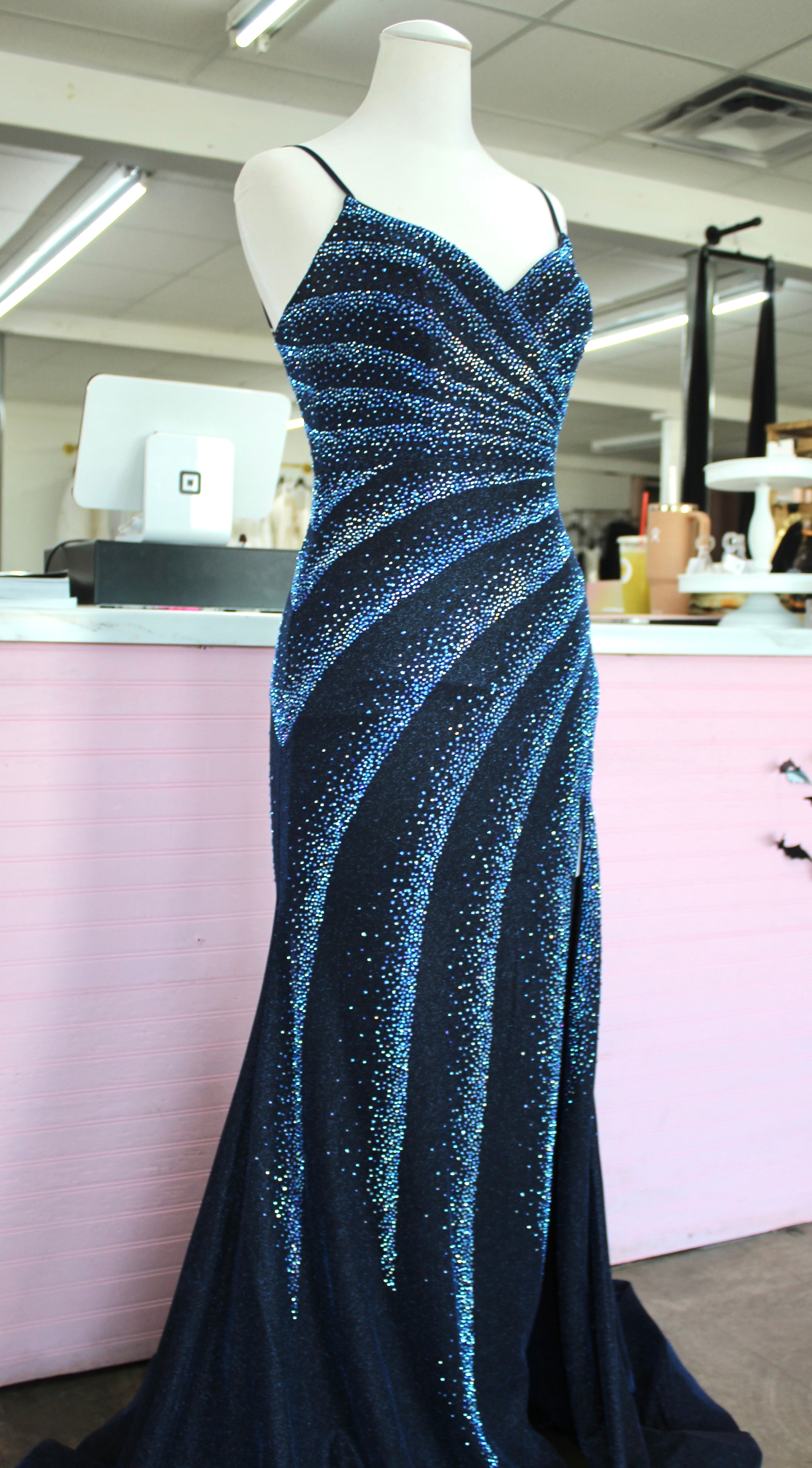 Navy prom/pageant size 8
