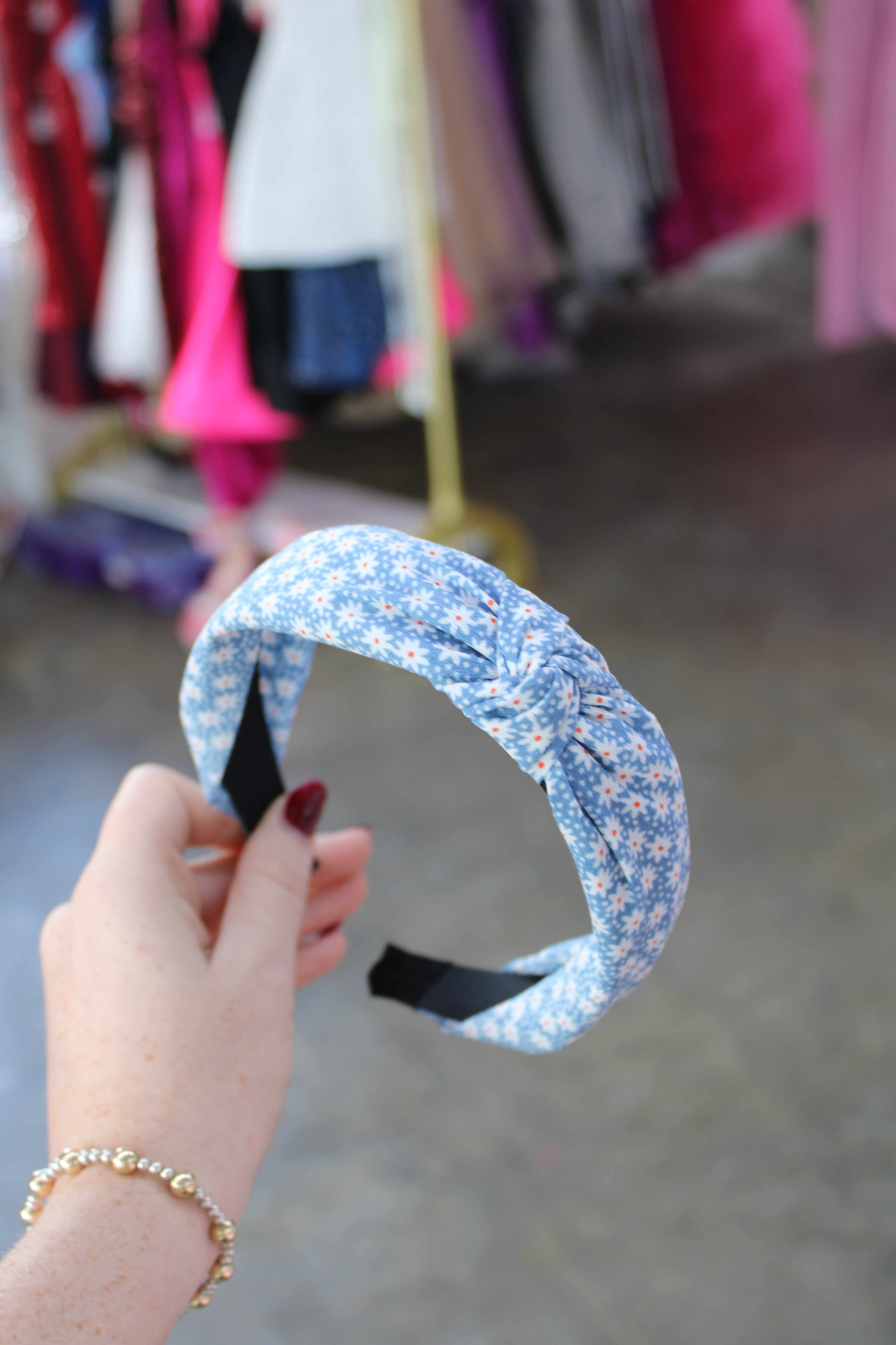Blue Mini Daisies Headband