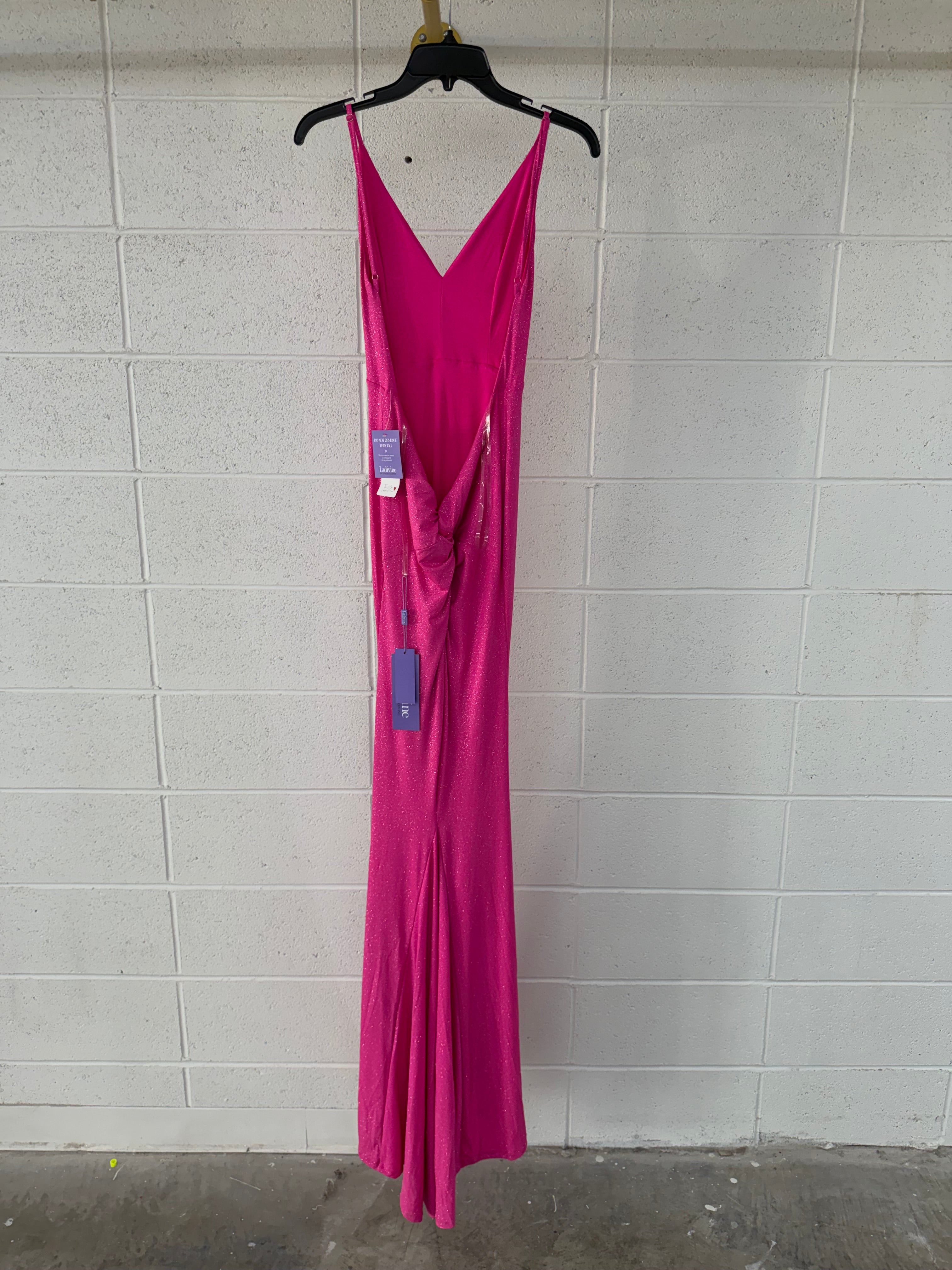 LaDivine BD4001 Barbie Pink Glitter Prom Gown – Size Small – New with Tags – $20
