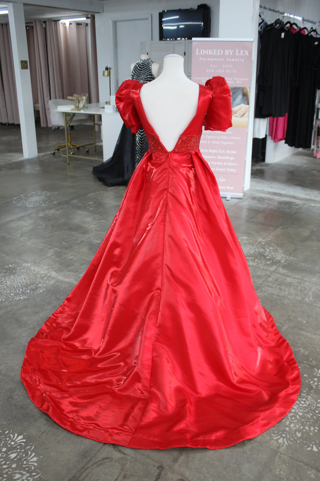 Johnathan Kayne 2692 (Red)-Size 8 *Neckline taken up to fit a smaller size*
