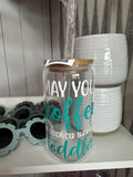 Glass Iced Coffee Cup with Straw