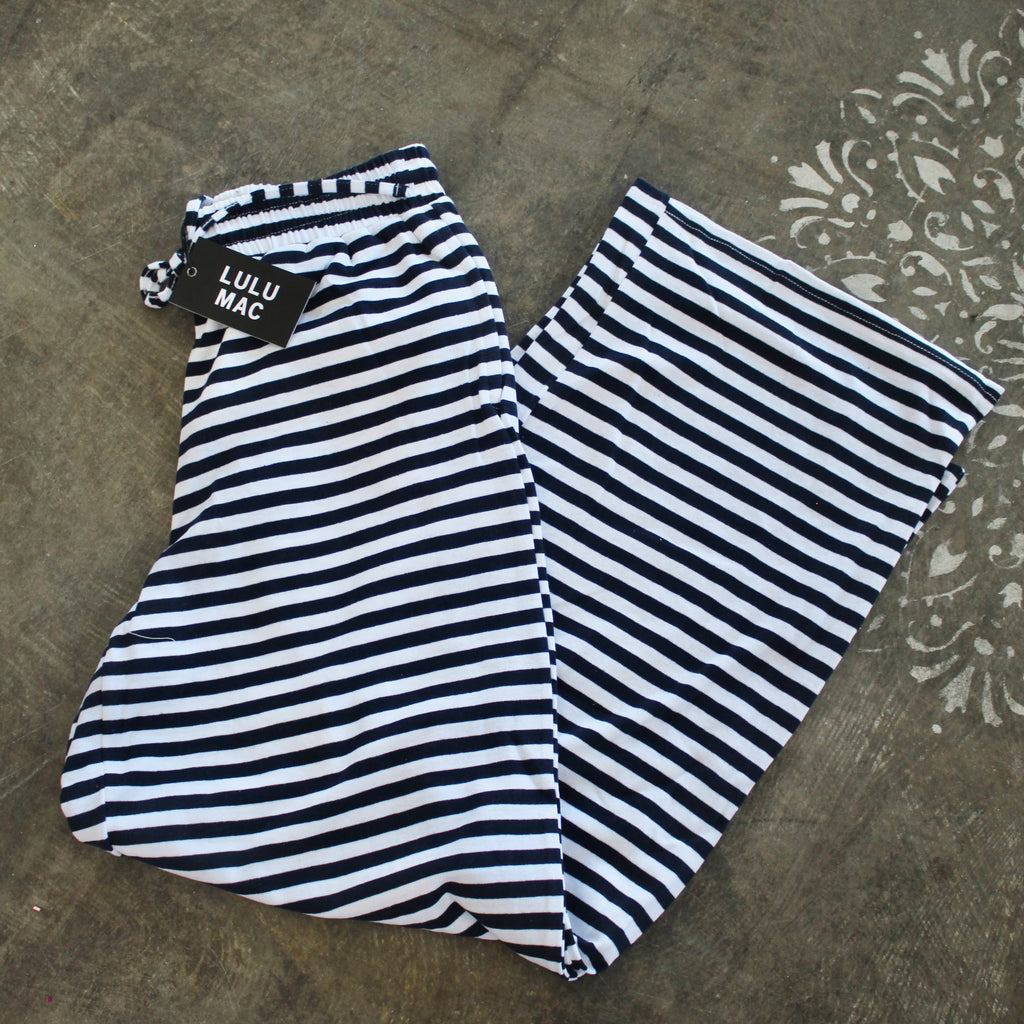 LULU MAC Navy & White Striped Pants (set)