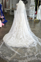 Bridal Deal — David’s Bridal Wedding Gown + Veil + Tiara | Size 12