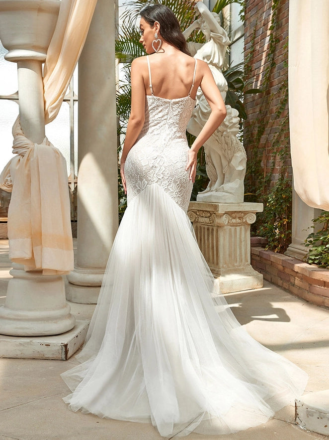 Sleeveless Sweetheart Neck Split Wedding Dresses