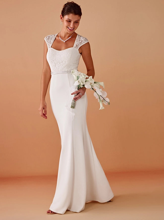 Cap Sleeve Sweetheart Mermaid Style Wedding Dress