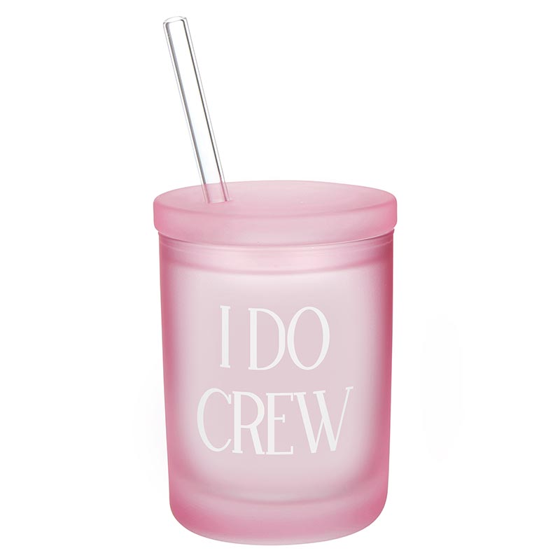 Glass Dof with Lid and Straw - I Do Crew