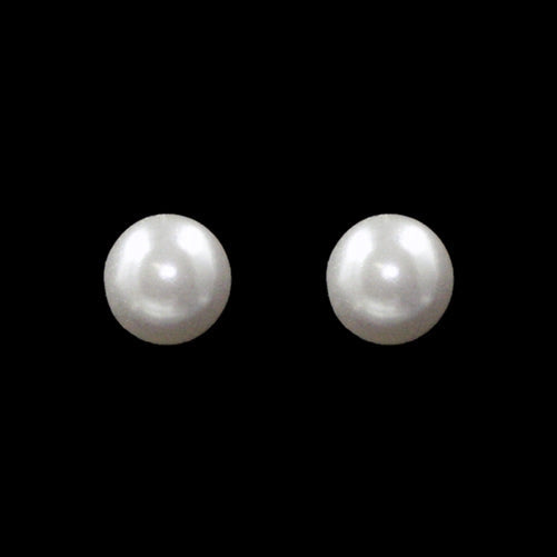 4mm Simulated White Pearl Earring - Post