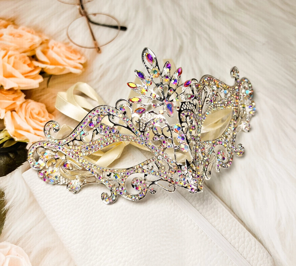 Masquerade Mask Luxury Crystal, Glamorous Wedding Eye Mask