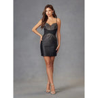 Cocktail Dress with Side Sheer Bodice