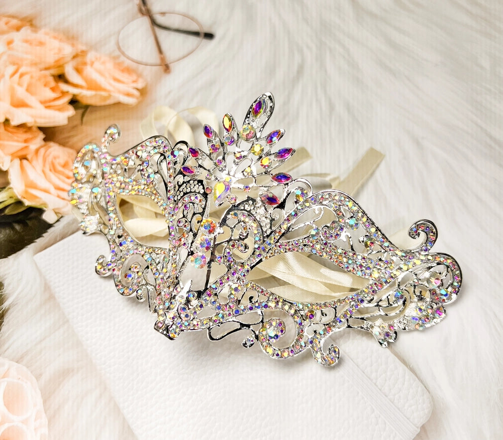 Masquerade Mask Luxury Crystal, Glamorous Wedding Eye Mask